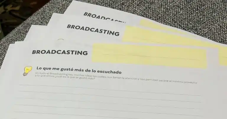 Formato para tomar notas Broadcasting