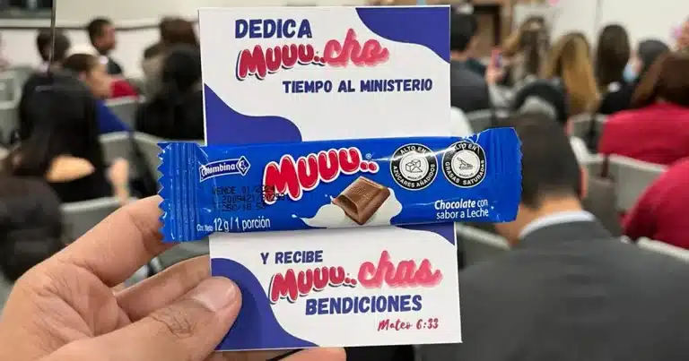 Tarjeta predicación chocolate Muuu