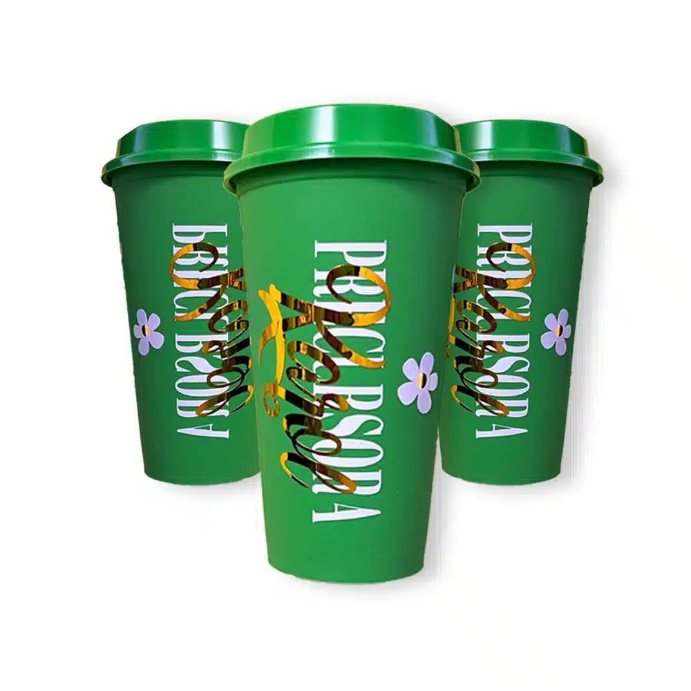 Vaso tipo starbucks personalizado precursora con flores - Imagen 3
