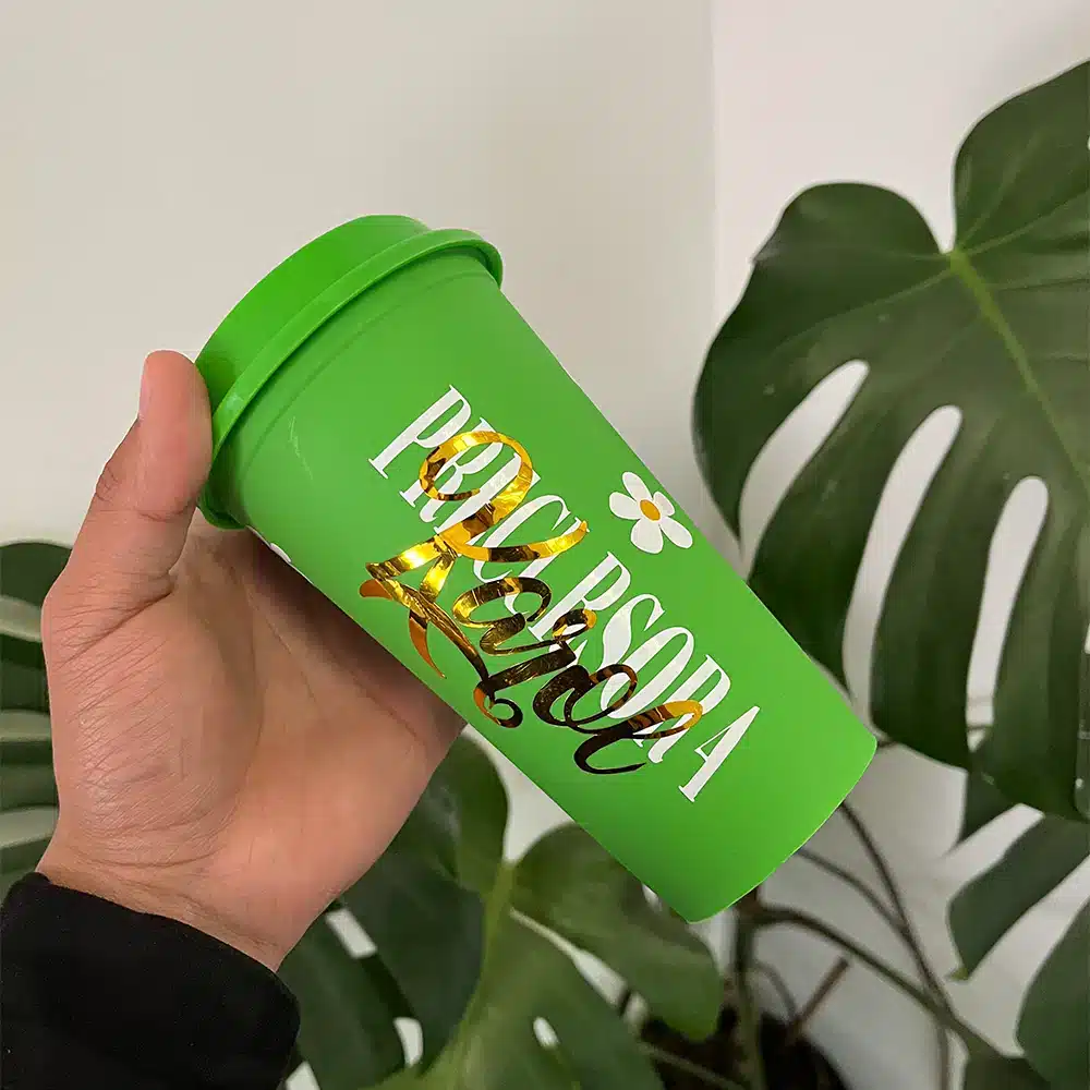 Vaso tipo starbucks personalizado precursora con flores - Imagen 4