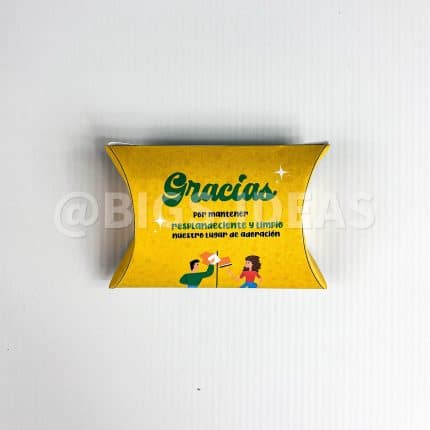 Caja tipo esponja "gracias por apoyar en la limpieza"
