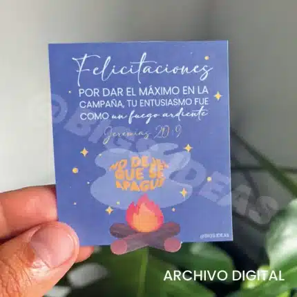 Tarjeta felicitaciones por participar en Campaña