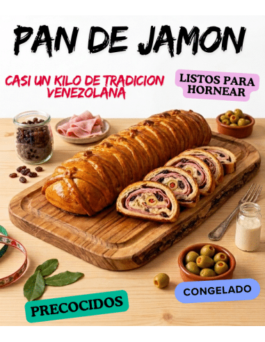 PANE DI PROSCIUTTO ( Pan de Jamon) precotto surgelato 30cm. x 900 Gr. di sapore venezuelano